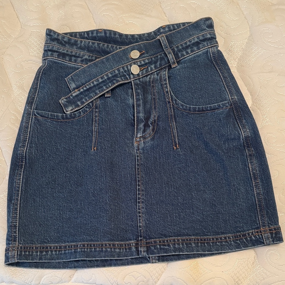 Pilcro Classic Blue Denim Mini Skirt